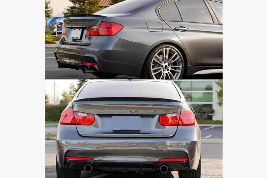 BMW 3. sērija F30/F31 2012–2019 Bagāžnieka vāka spoileris Melns spīdīgs ABS (SD) Foto 2