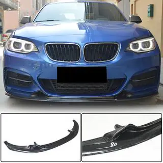 Priekšējā bampera lūpas spoileris V1 (F22/F23 M-Sport, oglekļa šķiedra) foto 1