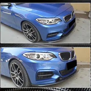 Priekšējā bampera lūpas spoileris V1 (F22/F23 M-Sport, oglekļa šķiedra) foto 4