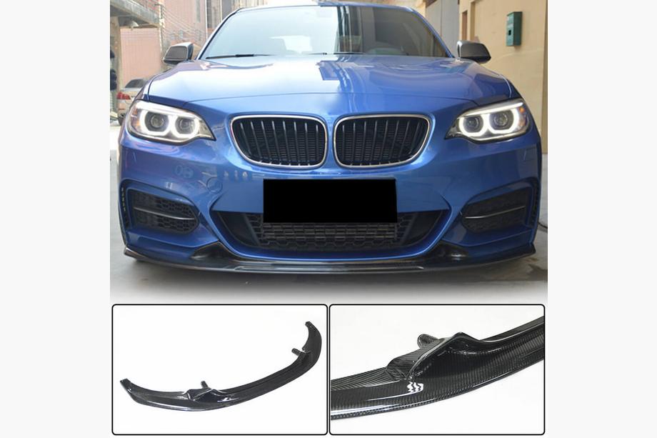 BMW 2. sērija F22/F23 2014–2021 Priekšējā bampera lūpas spoileris V1 (F22/F23 M-Sport, oglekļa šķiedra) Image