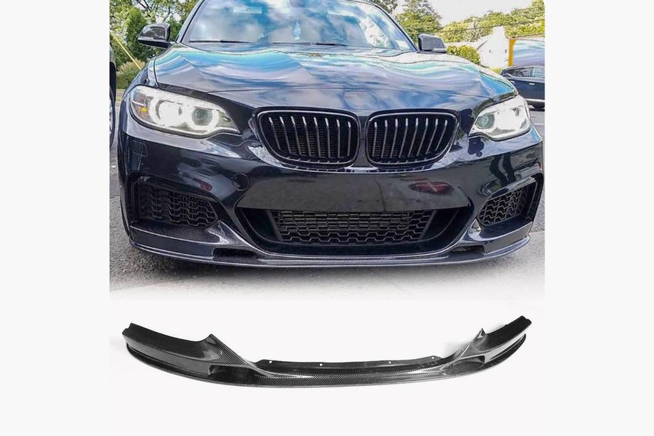 BMW 2. sērija F22/F23 2014–2021 Priekšējā bampera lūpa V2 (F22/23 M-Sport, oglekļa šķiedra) Foto 1