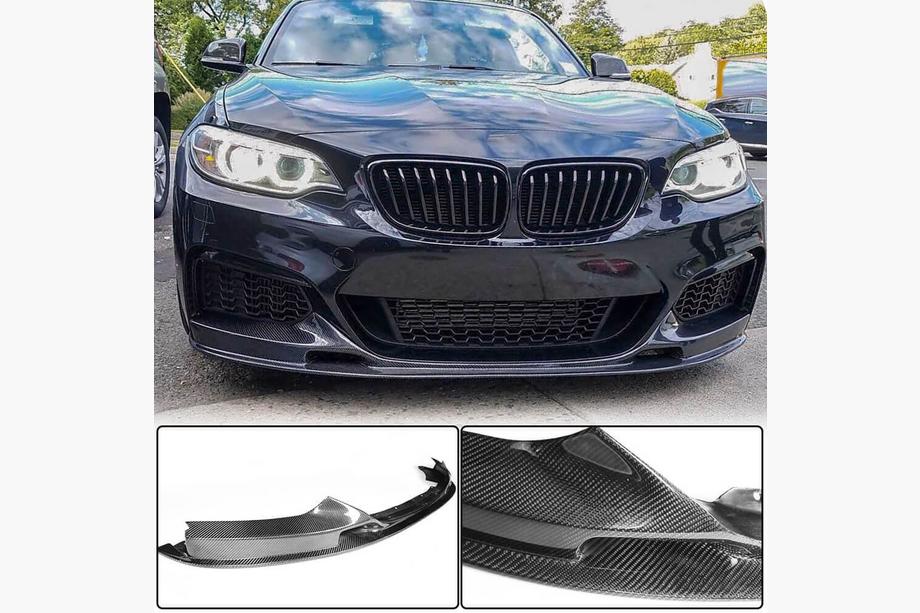 BMW 2. sērija F22/F23 2014–2021 Priekšējā bampera lūpa V2 (F22/23 M-Sport, oglekļa šķiedra) Foto 2