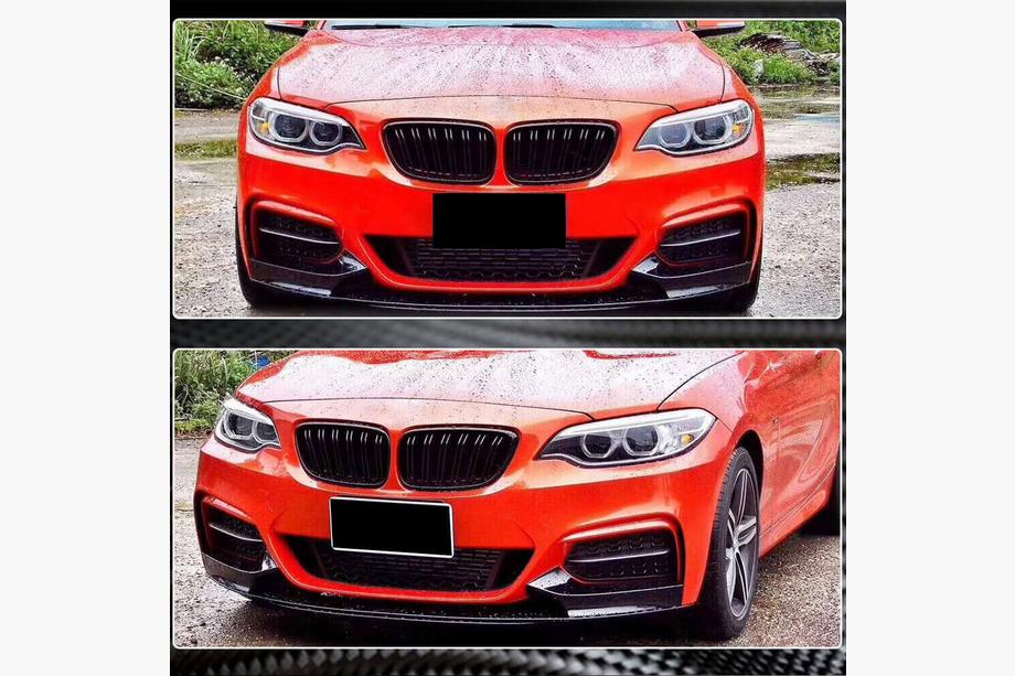 BMW 2. sērija F22/F23 2014–2021 Priekšējā bampera lūpa V2 (F22/23 M-Sport, oglekļa šķiedra) Foto 4
