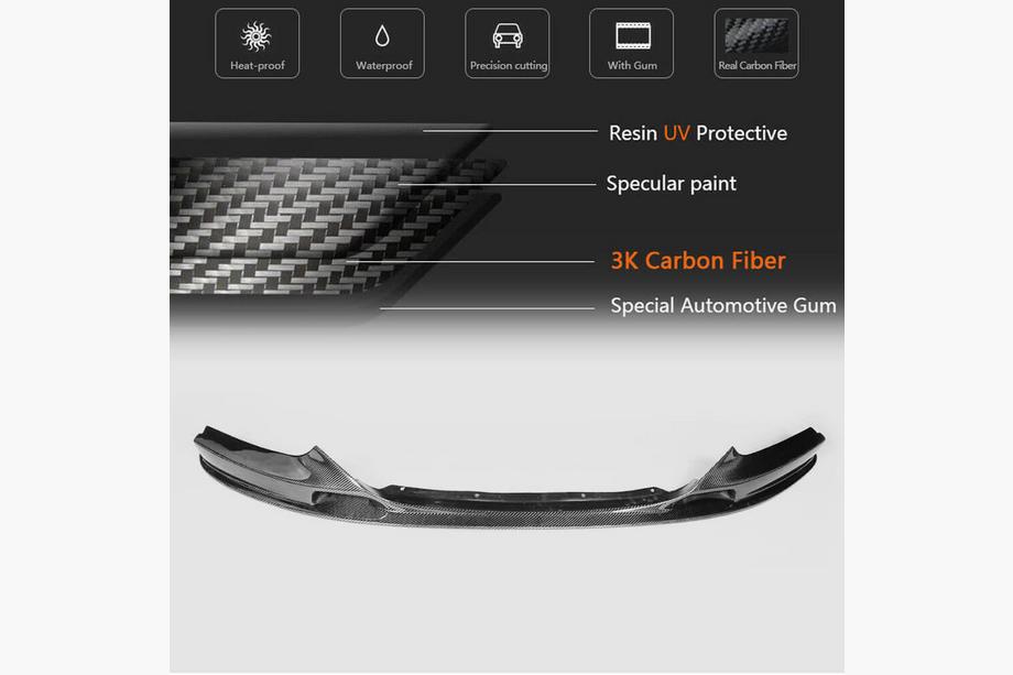BMW 2. sērija F22/F23 2014–2021 Priekšējā bampera lūpa V2 (F22/23 M-Sport, oglekļa šķiedra) Foto 6