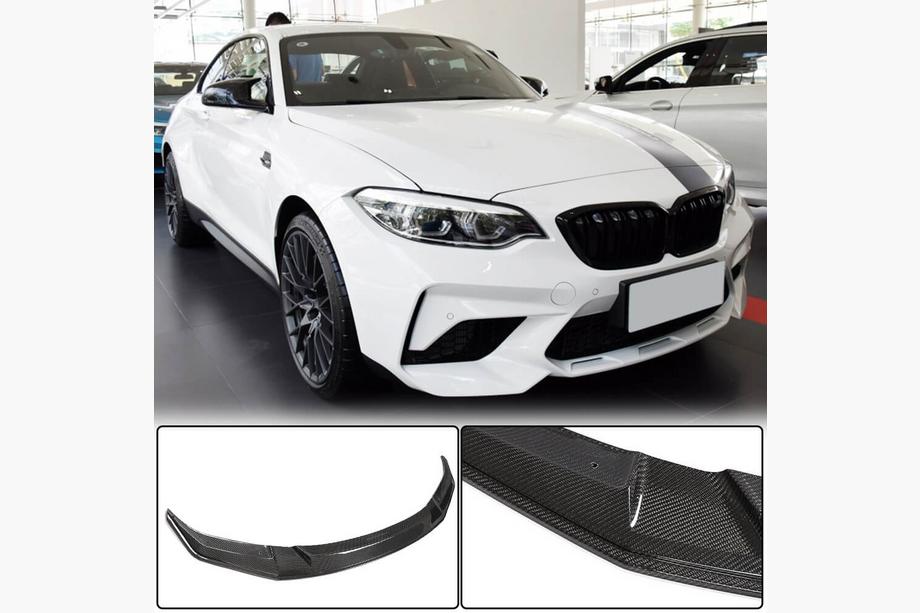BMW 2. sērija F22/F23 2014–2021 Priekšējā bampera lūpa Lip V1 (F87 M2 Competition, oglekļa šķiedra) Foto 1
