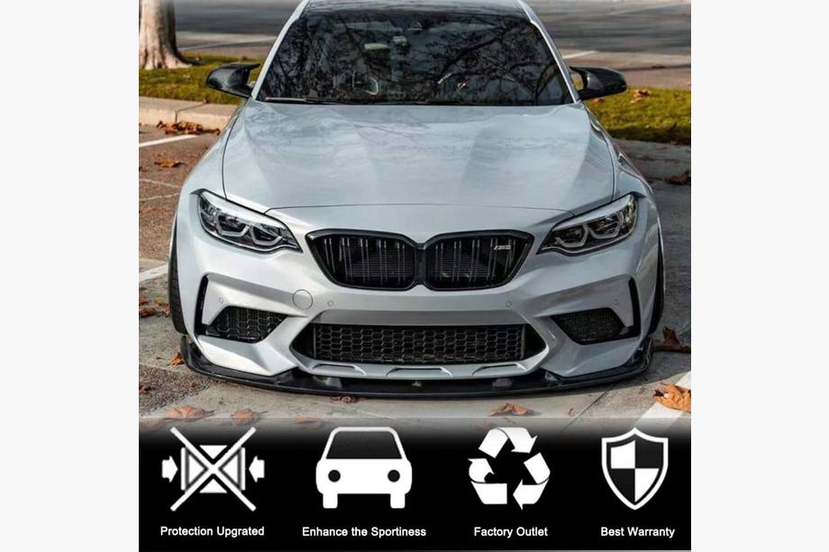 BMW 2. sērija F22/F23 2014–2021 Priekšējā bampera lūpas spoileris Lip V5 (F87 M2 Competition, karbons) Foto 3