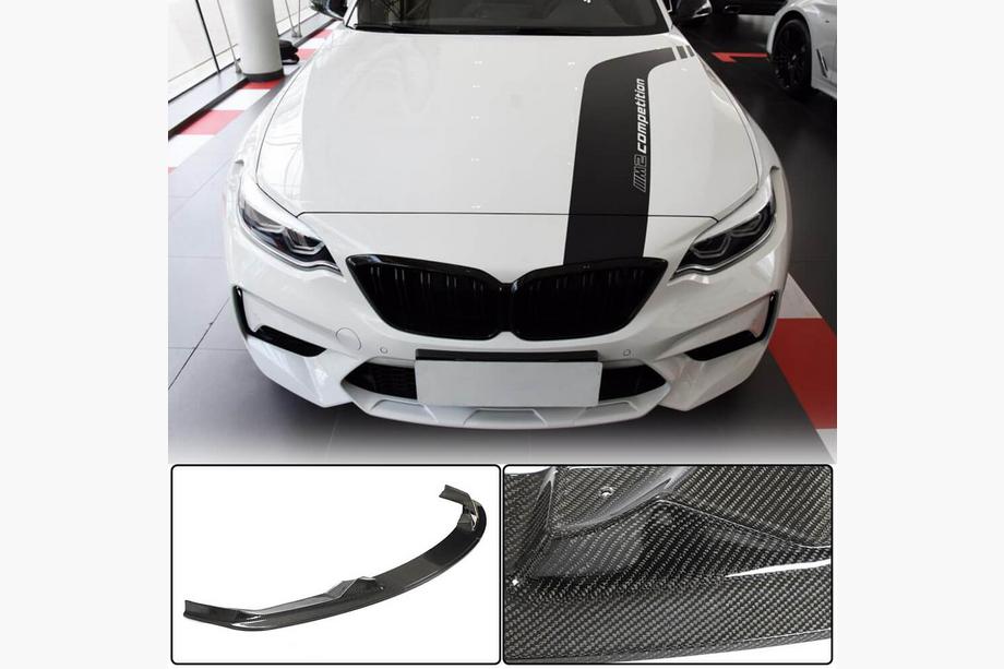BMW 2. sērija F22/F23 2014–2021 Priekšējā bampera lūpa Lip V6 (F87 M2 Competition, oglekļa šķiedra) Foto 1