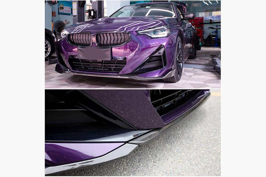 BMW 2. sērija G42 2021– Priekšējā bampera lūpas uzlika Lip (M-Sport, oglekļa šķiedra) Foto 2