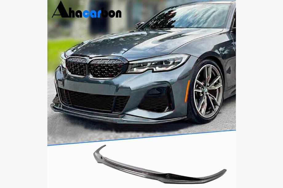 BMW 3. sērija G20/G21 2018– Priekšējā bampera lūpa Lip V8 (M-Sport 2018-2022, oglekļa šķiedra) Foto 1