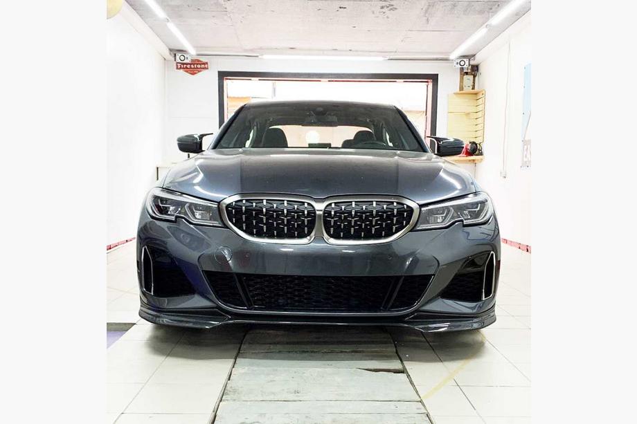 BMW 3. sērija G20/G21 2018– Priekšējā bufera lūpa (lip) Lip V3 (M-Sport 2018-2022, karbons) Foto 1