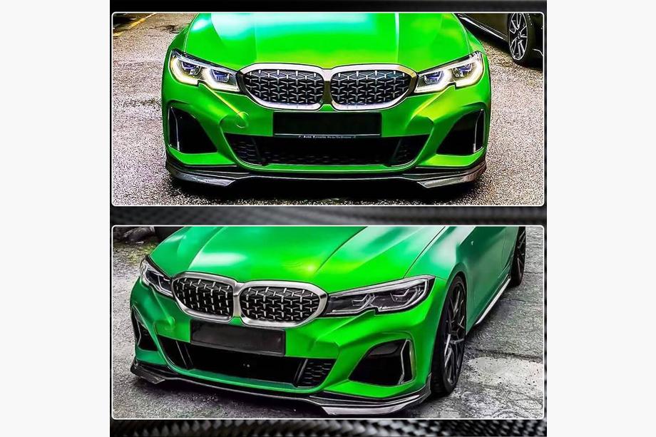 BMW 3. sērija G20/G21 2018– Priekšējā bufera lūpa (lip) Lip V3 (M-Sport 2018-2022, karbons) Foto 3
