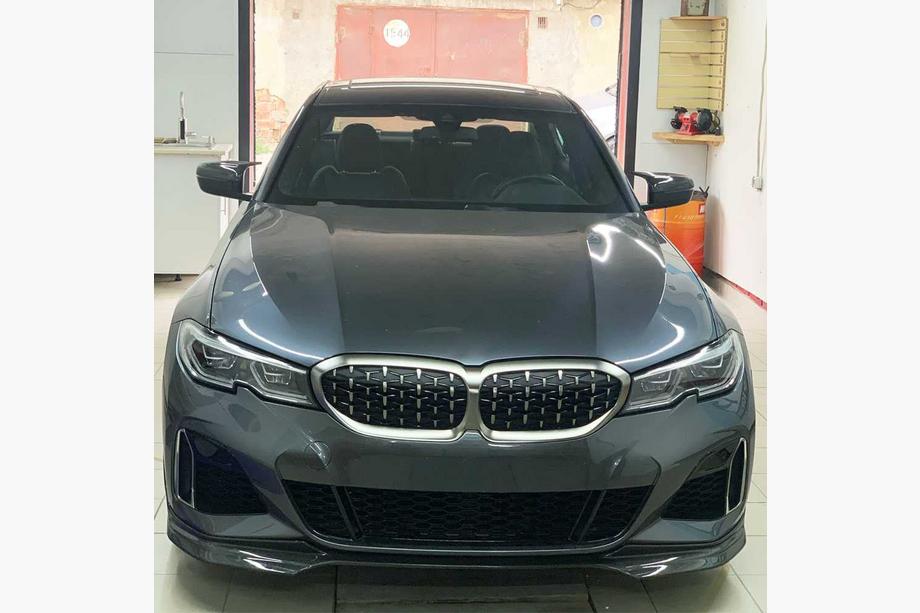 BMW 3. sērija G20/G21 2018– Priekšējā bufera lūpa (lip) Lip V3 (M-Sport 2018-2022, karbons) Foto 6