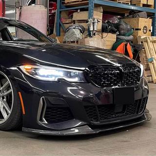 Priekšējā bampera lūpa Lip V5 (M-Sport 2018-2022, oglekļa šķiedra) BMW 3. sērija G20/G21 2018– foto 2