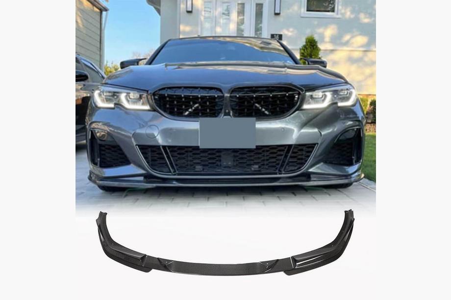 BMW 3. sērija G20/G21 2018– Priekšējā bampera lūpa Lip V7 (M-Sport 2018-2022, oglekļa šķiedra) Foto 1