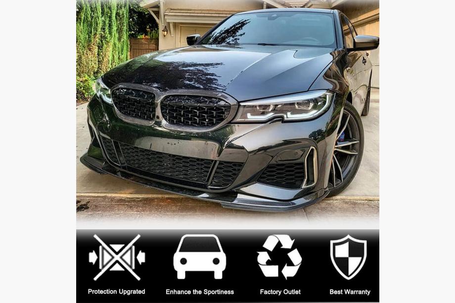 BMW 3. sērija G20/G21 2018– Priekšējā bampera lūpa Lip V7 (M-Sport 2018-2022, oglekļa šķiedra) Foto 3