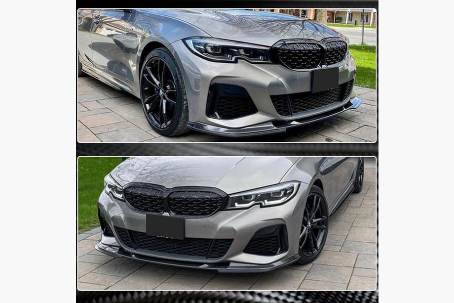 BMW 3. sērija G20/G21 2018– Priekšējā bampera lūpa Lip V7 (M-Sport 2018-2022, oglekļa šķiedra) Foto 4