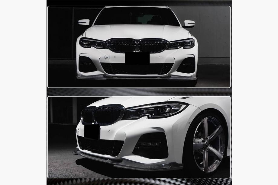 BMW 3. sērija G20/G21 2018– Priekšējā bampera lūpa Lip V7 (M-Sport 2018-2022, oglekļa šķiedra) Foto 5