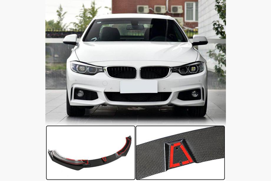 BMW 4 sērija F32/F33/F36 2012–2020 Priekšējā bampera lūpas uzlika Lip V2 (M-Sport, karbons) Image