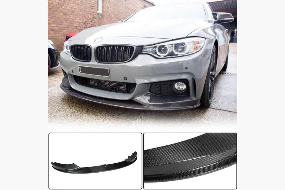 BMW 4 sērija F32/F33/F36 2012–2020 Priekšējā bampera lūpa (lip spojleris) Carbon V4 (M-Sport) Foto 1