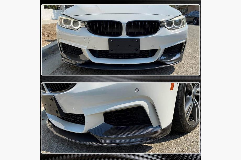 BMW 4 sērija F32/F33/F36 2012–2020 Priekšējā bampera lūpa (lip spojleris) Carbon V4 (M-Sport) Foto 4