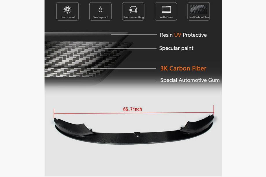 BMW 4 sērija F32/F33/F36 2012–2020 Priekšējā bampera lūpa (lip spojleris) Carbon V4 (M-Sport) Foto 6