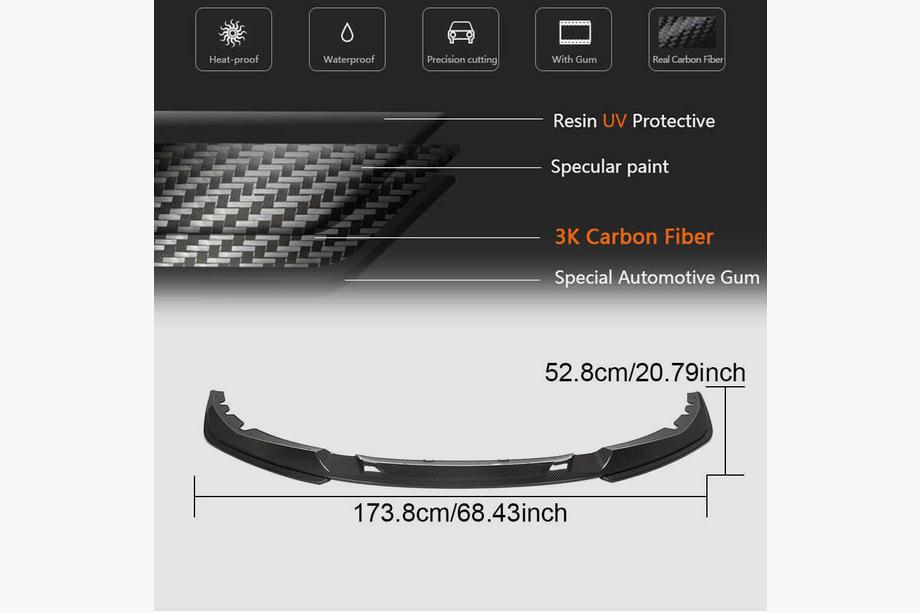 BMW 4. sērija G22/23/26 2020– Priekšējā bampera lūpa Lip V3 (G22/G23 M-Sport, karbons) Foto 6