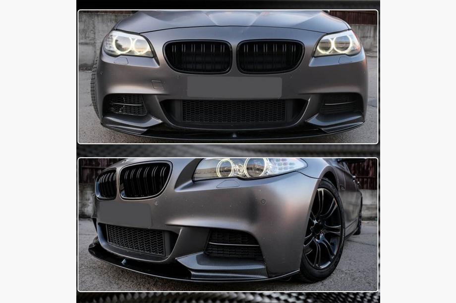 BMW 5. sērija F10/F11 2010–2016 Priekšējā bampera lūpa Lip V3 (F10 M-Sport, oglekļa šķiedra) Foto 4