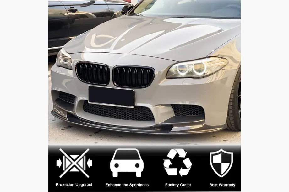 BMW 5. sērija F10/F11 2010–2016 Priekšējā bampera lūpas spoilers Lip V2 (F10 M5, Carbon) Foto 2