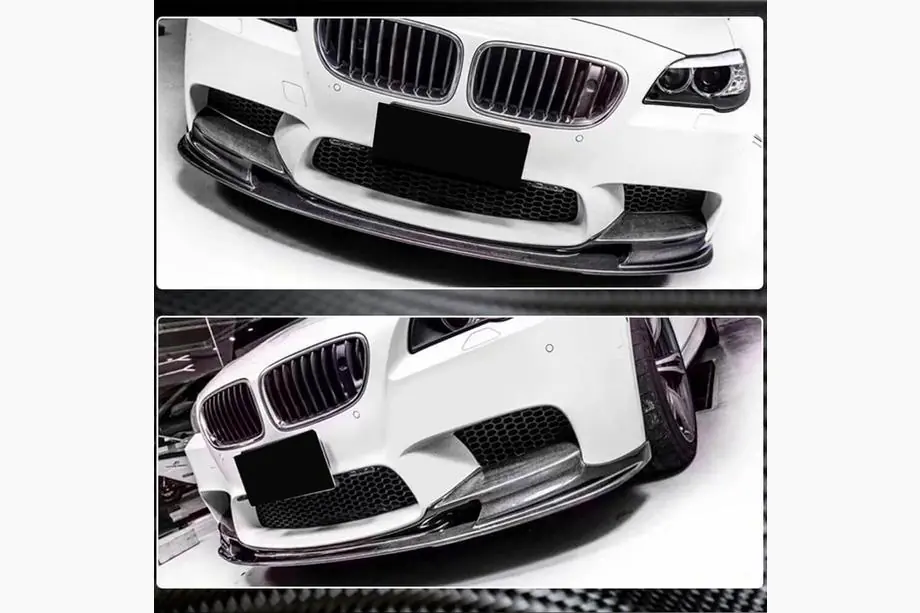 BMW 5. sērija F10/F11 2010–2016 Priekšējā bampera lūpas spoilers Lip V2 (F10 M5, Carbon) Foto 3