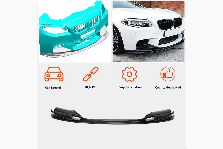 BMW 5. sērija F10/F11 2010–2016 Priekšējā bampera lūpas spoilers Lip V2 (F10 M5, Carbon) Foto 5