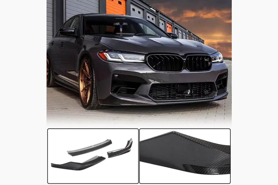 BMW 5. sērija G30/G31 2017–2023 Priekšējā bampera lūpa Lip V1 (M5 F90 2020-2024, oglekļa šķiedra) Foto 1