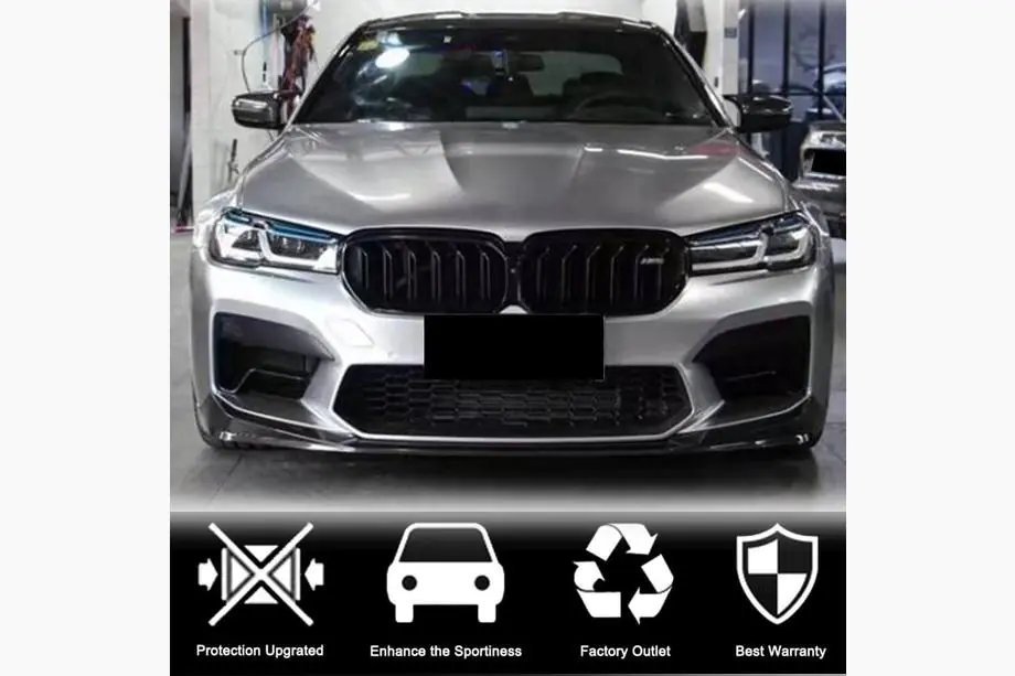 BMW 5. sērija G30/G31 2017–2023 Priekšējā bampera lūpa Lip V1 (M5 F90 2020-2024, oglekļa šķiedra) Foto 3