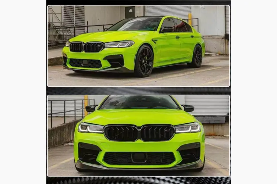 BMW 5. sērija G30/G31 2017–2023 Priekšējā bampera lūpa Lip V1 (M5 F90 2020-2024, oglekļa šķiedra) Foto 4