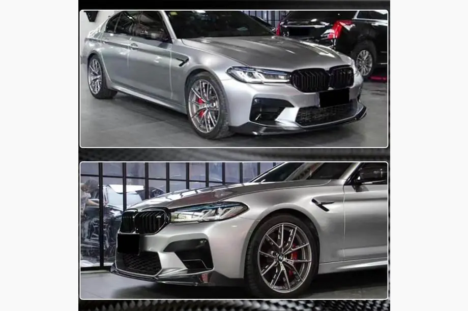 BMW 5. sērija G30/G31 2017–2023 Priekšējā bampera lūpa Lip V1 (M5 F90 2020-2024, oglekļa šķiedra) Foto 5