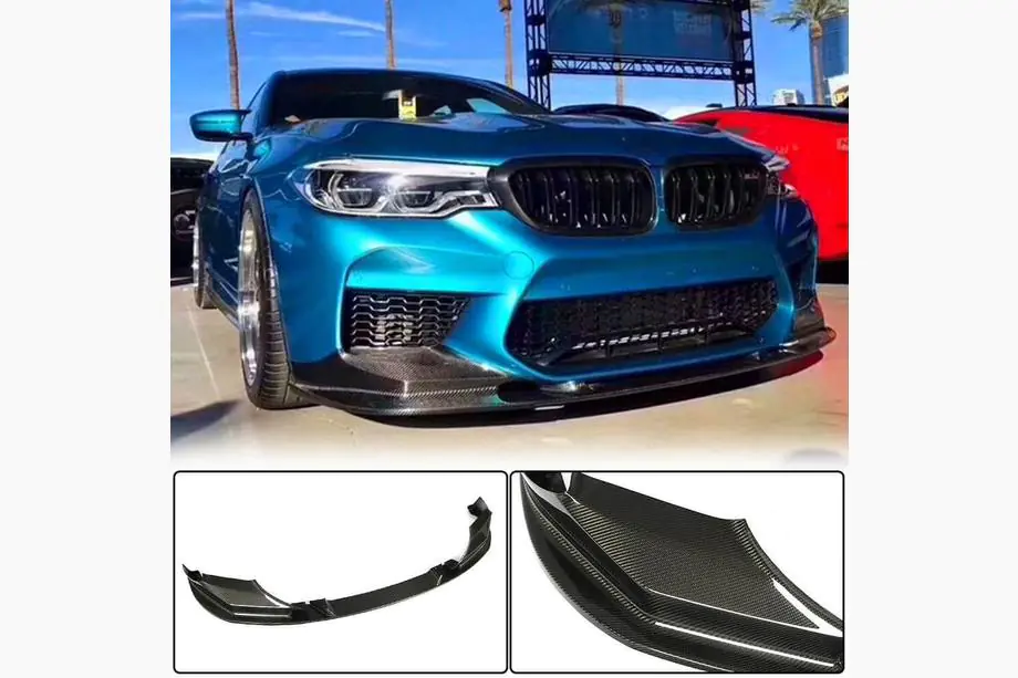 BMW 5. sērija G30/G31 2017–2023 Priekšējā bampera lūpa Lip V1 (M5 F90 2017-2020, oglekļa šķiedra) Image