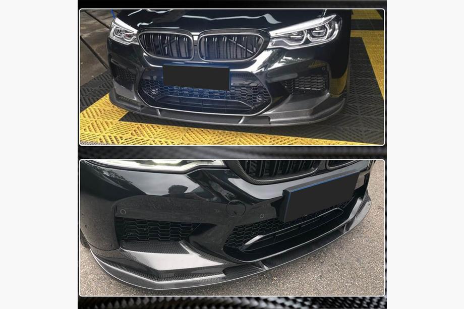 BMW 5. sērija G30/G31 2017–2023 Priekšējā bampera lūpa Lip V2 (M5 F90 2017-2020, oglekļa šķiedra) Foto 4