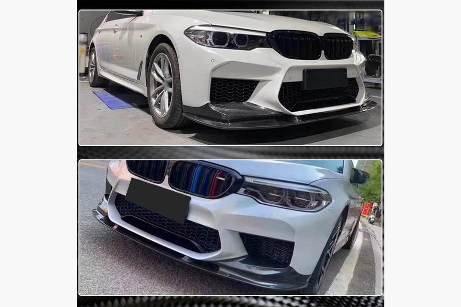 BMW 5. sērija G30/G31 2017–2023 Priekšējā bampera lūpa Lip V2 (M5 F90 2017-2020, oglekļa šķiedra) Foto 5