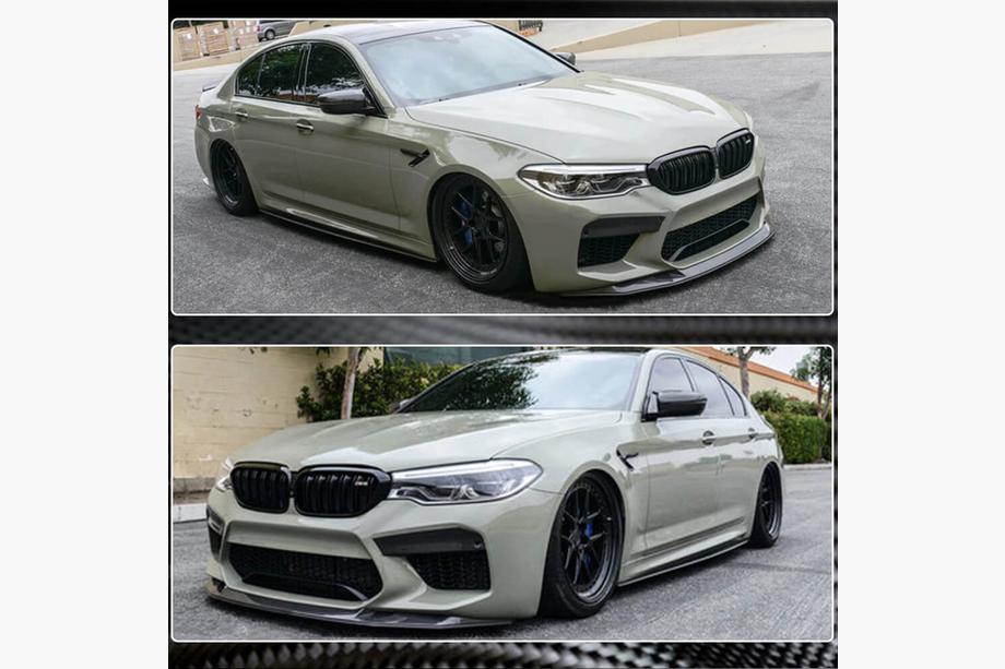 BMW 5. sērija G30/G31 2017–2023 Priekšējā bampera lūpa (lip spoileris) Lip V3 (M5 F90 2017-2020, oglekļa šķiedra) Foto 6