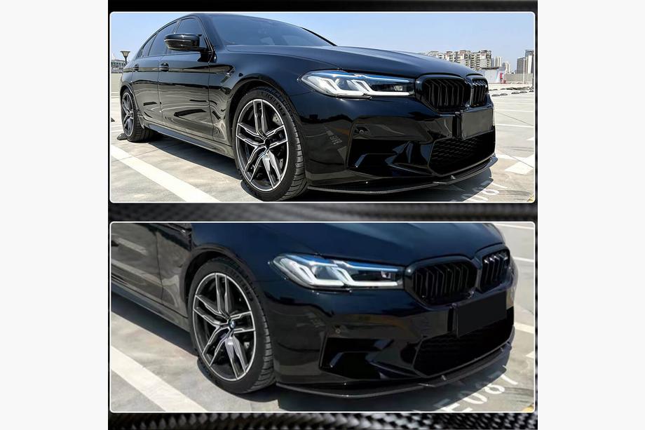 BMW 5. sērija G30/G31 2017–2023 Priekšējā bampera lūpas spoilers Lip V4 (M5 F90 2020-2024, oglekļa šķiedra) Foto 3