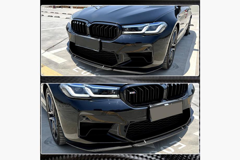 BMW 5. sērija G30/G31 2017–2023 Priekšējā bampera lūpas spoilers Lip V4 (M5 F90 2020-2024, oglekļa šķiedra) Foto 4
