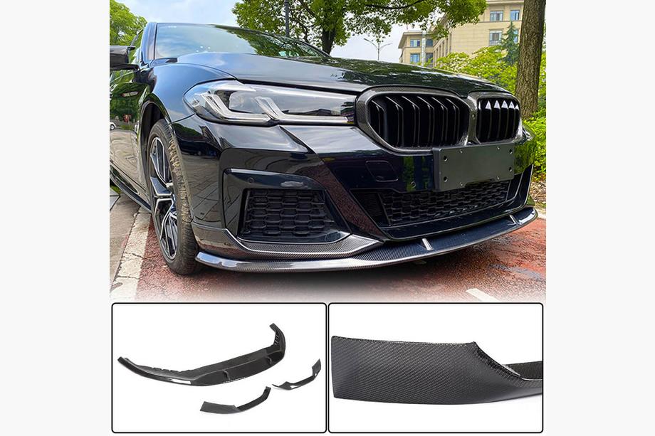 BMW 5. sērija G30/G31 2017–2023 Priekšējā bufera lūpa Lip V1 (M-Sport 2021-2024, oglekļa šķiedra) Image
