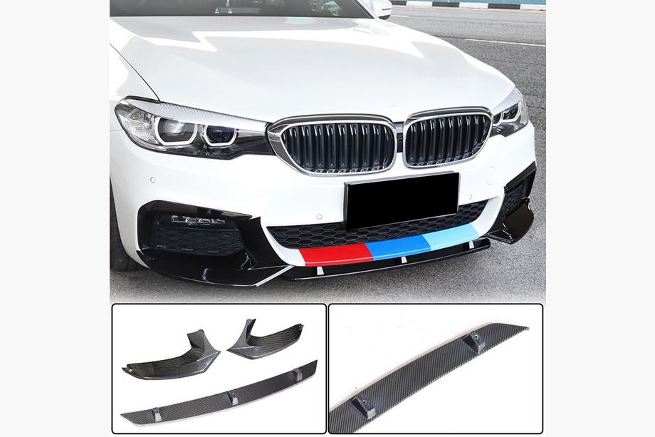 BMW 5. sērija G30/G31 2017–2023 Priekšējā bampera lip uzlika Lip V5 (M-Sport 2017-2020, karbons) Foto 1