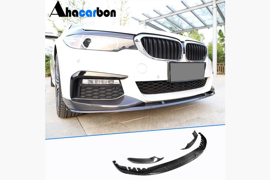 BMW 5. sērija G30/G31 2017–2023 Priekšējā bampera lūpa Lip V6 (M-Sport 2017-2020, karbons) Foto 1