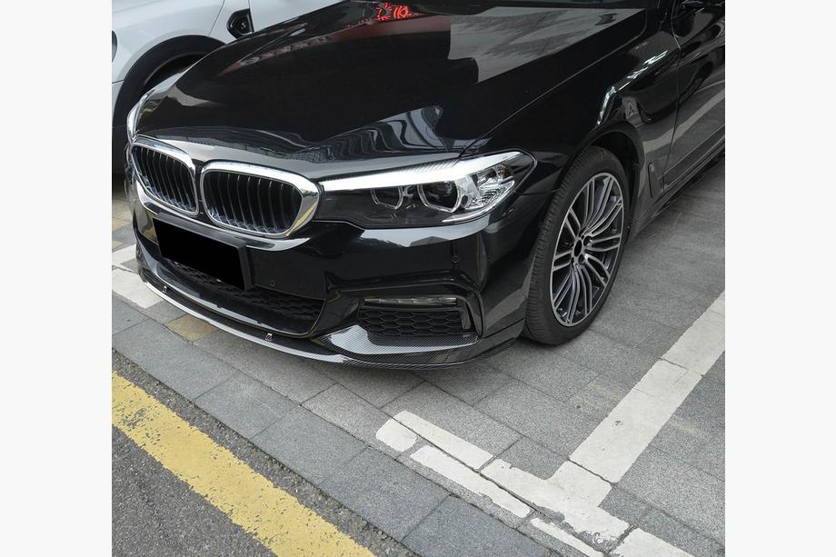 BMW 5. sērija G30/G31 2017–2023 Priekšējā bampera lūpa Lip V6 (M-Sport 2017-2020, karbons) Foto 5