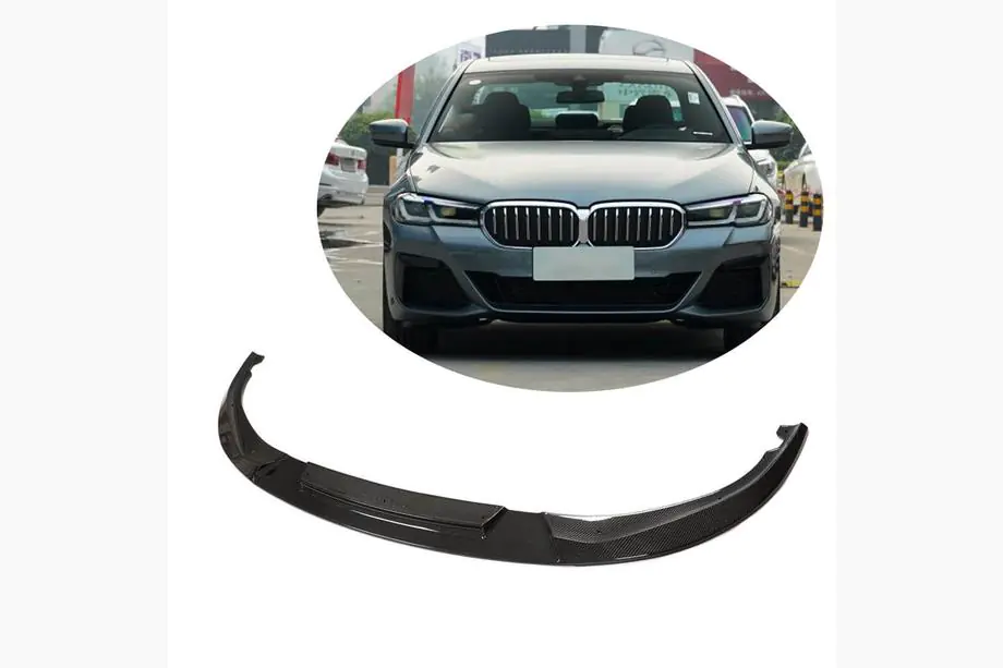 BMW 5. sērija G30/G31 2017–2023 Priekšējā bampera lūpa Lip V2 (M-Sport 2021-2024, oglekļa šķiedra) Foto 1
