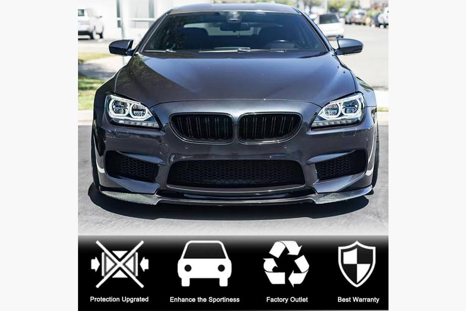 BMW 6. sērija F12/F13/F06 2011–2018 Priekšējā bampera lūpa Lip V1 (M6, oglekļa šķiedra) Foto 3
