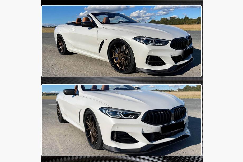 BMW 8. sērija G14/G15/G16 2018– Priekšējā bufera lūpa Lip V1 (M-Sport, oglekļa šķiedra) Foto 5