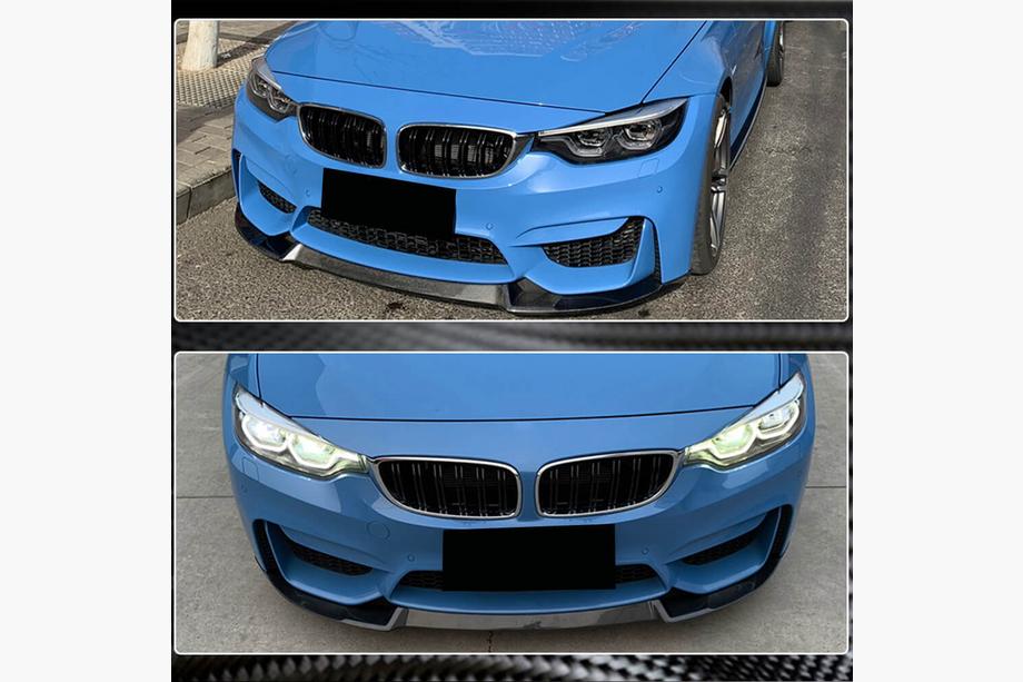 BMW 3. sērija F30/F31 2012–2019 Priekšējā bampera lūpas spoilers Lip V8 (F80, karbons) Foto 3