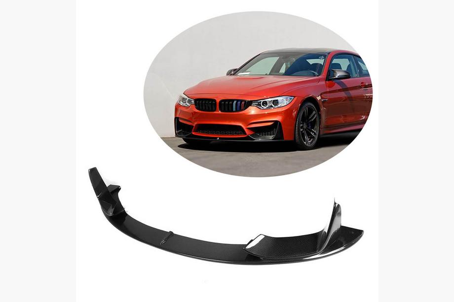 BMW 4 sērija F32/F33/F36 2012–2020 Priekšējā bampera lūpa Lip V2 (F82/F83, oglekļa šķiedra) Foto 1
