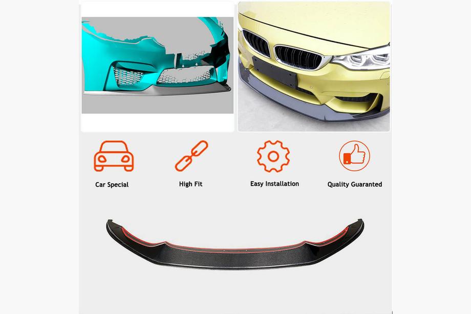 BMW 4 sērija F32/F33/F36 2012–2020 Priekšējā bampera lūpa Lip V7 (F82/F83, oglekļa šķiedra) Foto 2